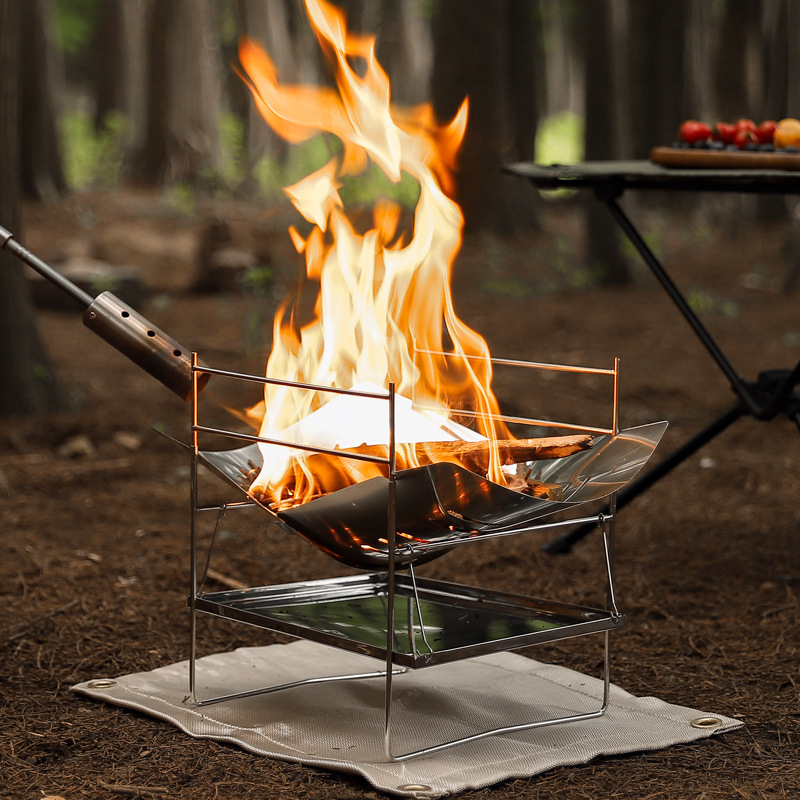薪キャンプストーブポータブル折りたたみ屋外調理ストーブ防風フ - Camping Cooking Grate のレビューと価格