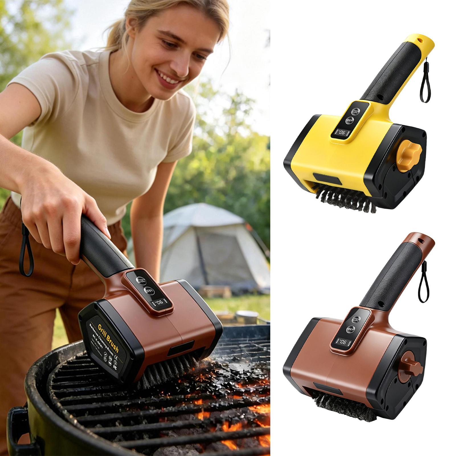 電気グリルブラシ 2 強力な速度充電式充電式電気グリルクリー - Camping Cooking Grate のレビューと価格